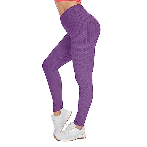 Damen Honeycomb Leggings Geraffte Hintern Heben Hohe Taille Push Up Boom Booty Sport Leggings mit Bauchkontrolle Plus Größe Blickdichte Dehnbare Gym Yogahosen von Generic