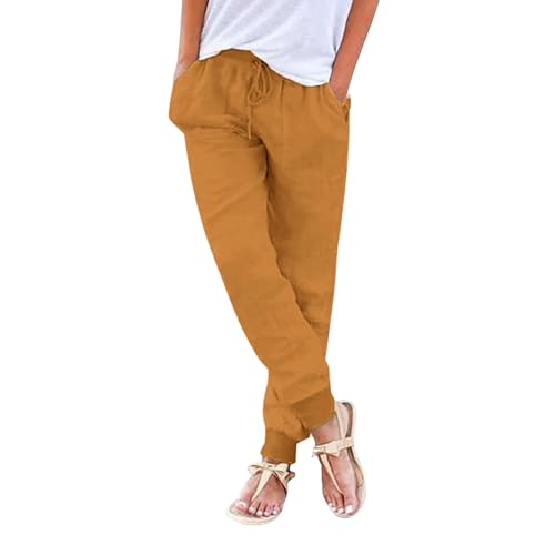 Damen Hose Leinenhose Baumwolle Leinen Stoffhose Freizeithose Sommerhose Pumphose Yogahose Casual Einfarbig Hippie High Waist Hose Stretch mit Taschen Kleidung Sommer Hosen Damen Hose Leinenhose Baumwolle Leinen Stoffhose Freizeithose Sommerhose Pumphose Yogahose Casual Einfarbig Hippie High Waist Hose Stretch mit Taschen Kleidung Sommer Hosen von Generic