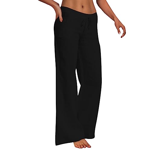 Damen Hose Leinenhose Baumwolle Leinen Stoffhose Freizeithose Sommerhose Pumphose Yogahose Casual Einfarbig Hippie High Waist Hose Stretch mit Taschen Kleidung Sommer Hosen Damen Hose Leinenhose Baumwolle Leinen Stoffhose Freizeithose Sommerhose Pumphose Yogahose Casual Einfarbig Hippie High Waist Hose Stretch mit Taschen Kleidung Sommer Hosen von Generic