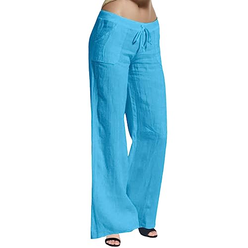 Damen Hose Leinenhose Baumwolle Leinen Stoffhose Freizeithose Sommerhose Pumphose Yogahose Casual Einfarbig Hippie High Waist Hose Stretch mit Taschen Kleidung Sommer Hosen Damen Hose Leinenhose Baumwolle Leinen Stoffhose Freizeithose Sommerhose Pumphose Yogahose Casual Einfarbig Hippie High Waist Hose Stretch mit Taschen Kleidung Sommer Hosen von Generic