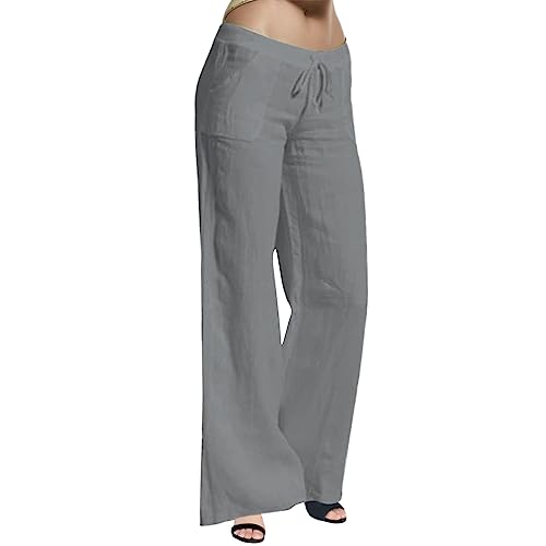 Damen Hose Leinenhose Baumwolle Leinen Stoffhose Freizeithose Sommerhose Pumphose Yogahose Casual Einfarbig Hippie High Waist Hose Stretch mit Taschen Kleidung Sommer Hosen Damen Hose Leinenhose Baumwolle Leinen Stoffhose Freizeithose Sommerhose Pumphose Yogahose Casual Einfarbig Hippie High Waist Hose Stretch mit Taschen Kleidung Sommer Hosen von Generic