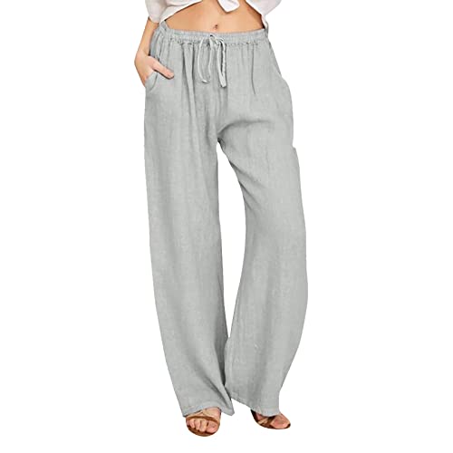 Damen Hose Leinenhose Baumwolle Leinen Stoffhose Freizeithose Sommerhose Pumphose Yogahose Casual Einfarbig Hippie High Waist Hose Stretch mit Taschen Kleidung Sommer Hosen Damen Hose Leinenhose Baumwolle Leinen Stoffhose Freizeithose Sommerhose Pumphose Yogahose Casual Einfarbig Hippie High Waist Hose Stretch mit Taschen Kleidung Sommer Hosen von Generic