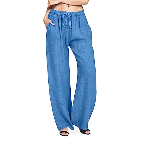 Damen Hose Leinenhose Baumwolle Leinen Stoffhose Freizeithose Sommerhose Pumphose Yogahose Casual Einfarbig Hippie High Waist Hose Stretch mit Taschen Kleidung Sommer Hosen Damen Hose Leinenhose Baumwolle Leinen Stoffhose Freizeithose Sommerhose Pumphose Yogahose Casual Einfarbig Hippie High Waist Hose Stretch mit Taschen Kleidung Sommer Hosen von Generic