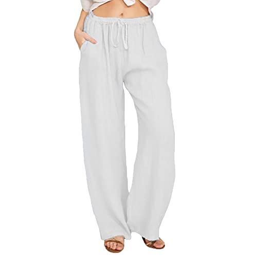 Damen Hose Leinenhose Baumwolle Leinen Stoffhose Freizeithose Sommerhose Pumphose Yogahose Casual Einfarbig Hippie High Waist Hose Stretch mit Taschen Kleidung Sommer Hosen Damen Hose Leinenhose Baumwolle Leinen Stoffhose Freizeithose Sommerhose Pumphose Yogahose Casual Einfarbig Hippie High Waist Hose Stretch mit Taschen Kleidung Sommer Hosen von Generic