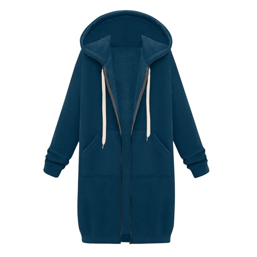 Damen Jacke Zipper Hoodie Einfarbig Freizeitjacke Damen Oversize Langarm Kapuzenjacke Mode Streetwear Sweatjacke Outdoor Sportjacke Herbst Basic Hoodie von Generic