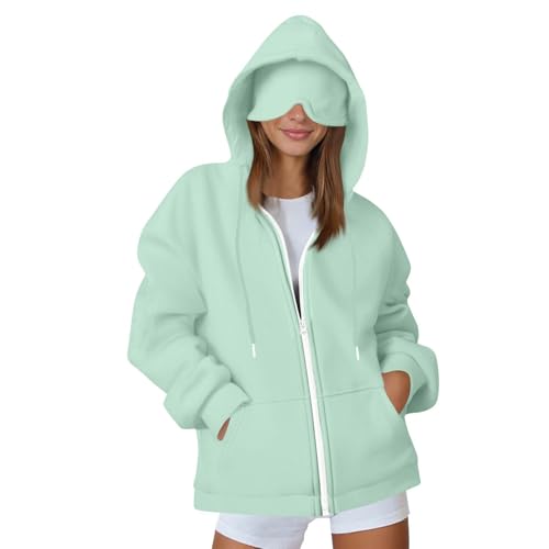 Damen Kapuzenpullover mit Reißverschluss Übergroße Kapuzen Sweatshirts Übergröße Herbst Winter Lässige Modejacke mit Taschen Damen Kapuzenpullover mit Reißverschluss Übergroße Kapuzen Sweatshirts Übergröße Herbst Winter Lässige Modejacke mit Taschen von Generic