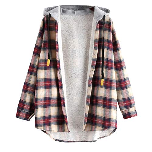 Damen Karierte Hemdjacke Filzjacke Taschen Knöpfen Übergangsjacke Karo Jacke Gefüttert Hemdbluse Herbst Winter Plüschjacke Thermohemd Mode Jeansjacke Freizeithemd Damen Karierte Hemdjacke Filzjacke Taschen Knöpfen Übergangsjacke Karo Jacke Gefüttert Hemdbluse Herbst Winter Plüschjacke Thermohemd Mode Jeansjacke Freizeithemd von Generic