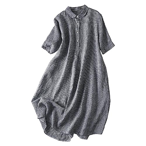 Damen Kariertes Bluse Warme Oberteile Oversized Hemdjacke Langarm mit Knopfleiste Karierte Hemd Casual Shirt Oberteile Tops Hemdjacke Elegant Frühling Herbst Karo Langarmshirt Freizeithemd von Generic
