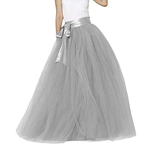 Damen Karneval Kostüm Tutu Tüllrock Tütü Rock Lang Petticoat Mehrschichtiger Elegant Unterrock Elastisch Rot Röcke Ballettrock Ballkleid Tanzkleid Puffy Partykleid für Erwachsene von Generic