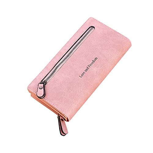 # Damen Karten Geldbörse Geldbörse Handtasche Leder Reißverschluss Telefon Kartenhalter Handtasche (Rosa, Einheitsgröße) von Generic