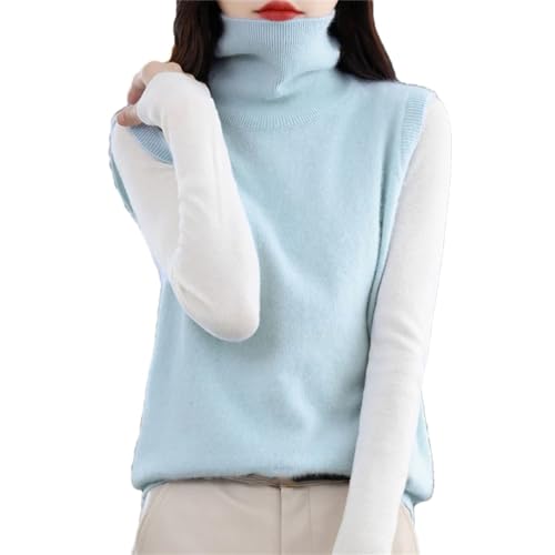 Damen Kaschmir-Weste Mit Hohem Kragen, Solide Gestrickt, Ärmelloser Pullover Damen Kaschmir-Weste Mit Hohem Kragen, Solide Gestrickt, Ärmelloser Pullover von Generic