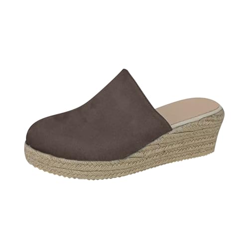 Damen Keilabsatz Schuhe Damen Sandalen Mit Absatz Wedges Sommer Espadrilles Pantoletten Plattform Hausschuhe Geschlossen Leichte Leinen Keilsandalen Baumwoll Weichen Muffin-Sandalen Clogs Damen Keilabsatz Schuhe Damen Sandalen Mit Absatz Wedges Sommer Espadrilles Pantoletten Plattform Hausschuhe Geschlossen Leichte Leinen Keilsandalen Baumwoll Weichen Muffin-Sandalen Clogs von Generic