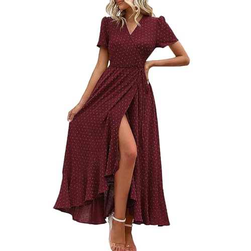 Damen Kleid Lang Elegante Kleider Sommerkleider Damen Knielang Sommer Outfits Sommerkleidung Festkleider Etuikleid für Damen Kleider Elegant Mintgrün Festlich Maxikleid Damen Sommer von Generic