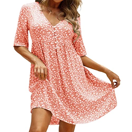 Damen Kleider Sommer Freizeitkleider Elegant A-Linien,Maxikleid Boho Festlich,Maxi Kleider Rot,Sommerkleid 40,Hellblaues Kleid Für Hochzeit,Kleid Pastellgelb,Weißes Boho Maxikleid von Generic