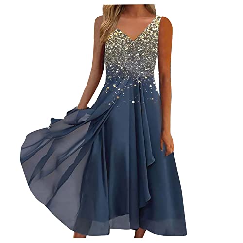 Damen Kleider Spitzenkleid Chiffon Cocktailkleid Festliches Ballkleid Brautjungfernkleider Für Hochzeit Midi Abendkleider S-5XL von Generic