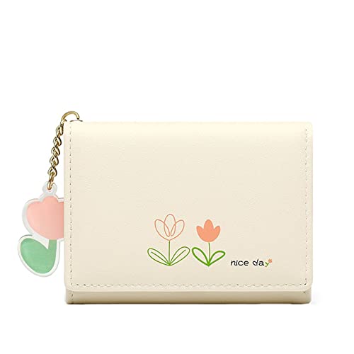 Damen Kleine Mode Geldbörse Multi Card ID Bag Damen Geldbörse Clutch Bag Herren Brieftasche Klein Münzfach (Beige, One Size) von Generic