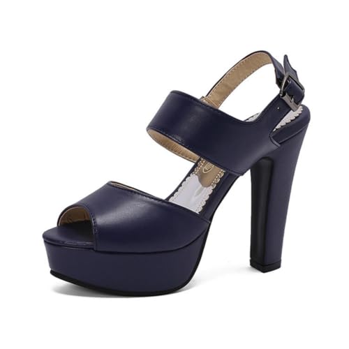 Damen Knöchelriemen Kleid Pumps Mit Schnalle Peeptoe PU Leder Slingback Sommer Sandalen Plateau Hoher Absatz Partei Abschlussabll Sandalen,Marine,37.5 EU Damen Knöchelriemen Kleid Pumps Mit Schnalle Peeptoe PU Leder Slingback Sommer Sandalen Plateau Hoher Absatz Partei Abschlussabll Sandalen,Marine,37.5 EU von Generic
