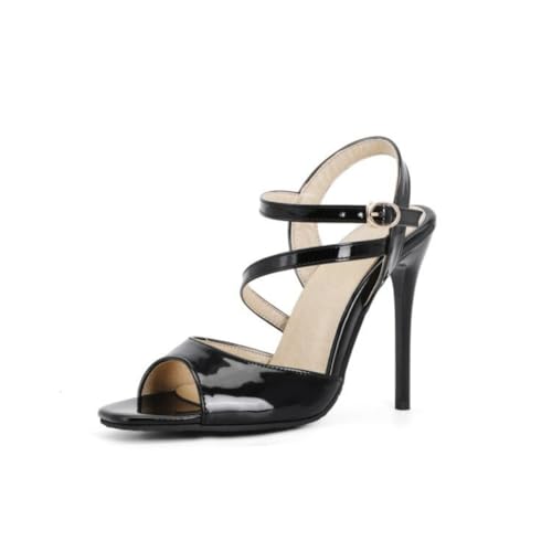 Damen Knöchelriemen Kleid Sandalen Mit Schnalle Peeptoe PU-Leder Sommer Sandalen Hoher Pfennig Ferse Slingback Pumps,Schwarz,35.5 EU Damen Knöchelriemen Kleid Sandalen Mit Schnalle Peeptoe PU-Leder Sommer Sandalen Hoher Pfennig Ferse Slingback Pumps,Schwarz,35.5 EU von Generic