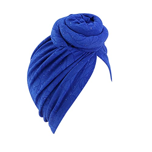 Damen Kopftuch Hut Mütze Haarschal Turban Kopfwickel Turban Hüte Kopfbedeckung Dünne Schweißbänder für Männer (Blau, Einheitsgröße) von Generic