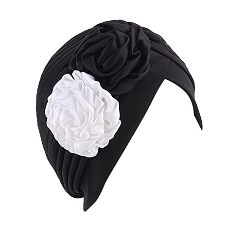 Damen Kopftuch Hut Mütze Haarschal Turban Kopfwickel Turban Hüte Kopfbedeckung Stirnband Männer (schwarz, Einheitsgröße) von Generic