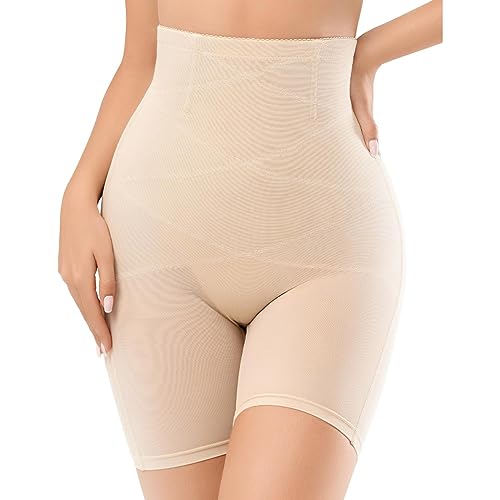 Damen Korsett Bauch Weg Hip Dips Weg Hose Shapewear Für Frauen Hohe Taille Body Shaper Shorts Butt Lifting Höschen Oberschenkel Schlankere Shapewear Gürtel Damen Bauchweg Spitzen Body (Beige, M) von Generic