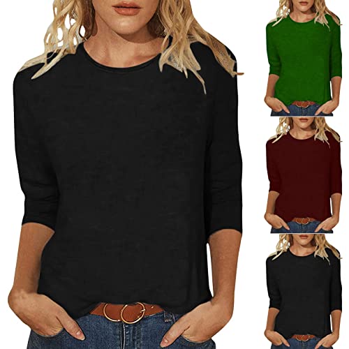 Damen Kurzärmeliges Tech-Stretch Top Oberteile Elegant Shirts Mit Rundhalsausschnitt, Langarm T-Shirt Lässige Rundhals Klamotten Hemd Teenager Mädchen Sommer Pullover Tops von Generic