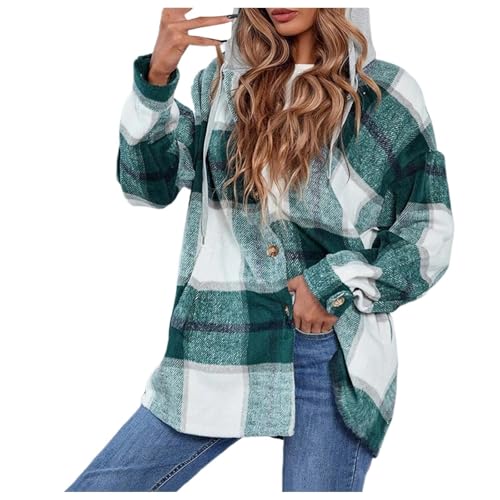 Damen Lässige Karierte Wolljacke mit Print Mantel Warme Winterjacke mit Taschen Umlegekragen Langarm Oberbekleidung Strickjacke mit Knöpfen Damen Lässige Karierte Wolljacke mit Print Mantel Warme Winterjacke mit Taschen Umlegekragen Langarm Oberbekleidung Strickjacke mit Knöpfen von Generic