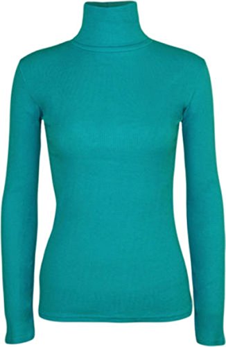 Damen Langarm-Pullover mit Rollkragen, Übergröße 36-54 Gr. 34-36, türkis von Generic