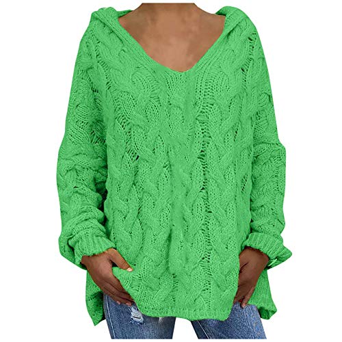 Damen Langarmshirt E-Girl Jacke Wintermantel Damen Lang Daunenjacke Damen Oversize Pullover Damen Elegant Langarm Damen Mäntel Warm Gemütlich Trekkingjacke, Grün, XXL von Generic