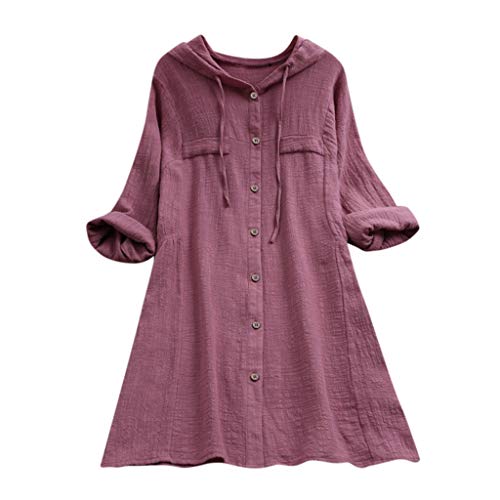 Damen Lange Leinenbluse mit Kapuze Damen Oversize Langarm Hoodie Mini Kleid LäSsige Longbluse Loose Hemdbluse Herbst Oberteile Damen Lange Leinenbluse mit Kapuze Damen Oversize Langarm Hoodie Mini Kleid LäSsige Longbluse Loose Hemdbluse Herbst Oberteile von Generic