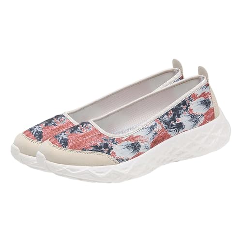 Damen Laufschuhe, ohne Schnürsenkel, Mokassins, orthopädisch, Sportschuhe, rutschfest, leicht, atmungsaktiv und bequem, Sneaker, modisch, rot, 41 EU Damen Laufschuhe, ohne Schnürsenkel, Mokassins, orthopädisch, Sportschuhe, rutschfest, leicht, atmungsaktiv und bequem, Sneaker, modisch, rot, 41 EU von Generic