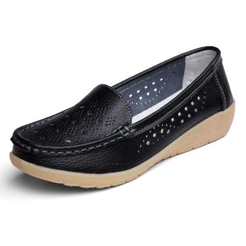 Damen Leder Loafer Schuhe Damen Mokassins Flache Freizeit Bequeme Wanderschuhe Autofahren Boot Stillschuhe,Schwarz,40 EU Damen Leder Loafer Schuhe Damen Mokassins Flache Freizeit Bequeme Wanderschuhe Autofahren Boot Stillschuhe,Schwarz,40 EU von Generic