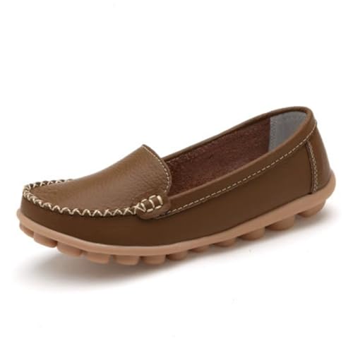 Damen Leder Loafer Schuhe Damen Mokassins Flache Schuhe Lässig Bequem Gehen Autofahren Boot Stillschuhe,Khaki,37 EU Damen Leder Loafer Schuhe Damen Mokassins Flache Schuhe Lässig Bequem Gehen Autofahren Boot Stillschuhe,Khaki,37 EU von Generic
