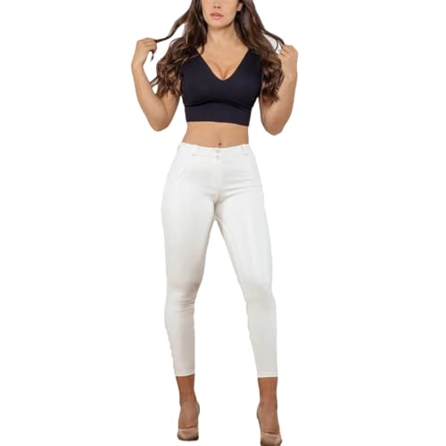 Damen-Lederhose, Push-Up-Leggings, Röhrenjeans, Mittlere Taille, Weiße Hose In Voller Länge, Lässige Jogger Damen-Lederhose, Push-Up-Leggings, Röhrenjeans, Mittlere Taille, Weiße Hose In Voller Länge, Lässige Jogger von Generic