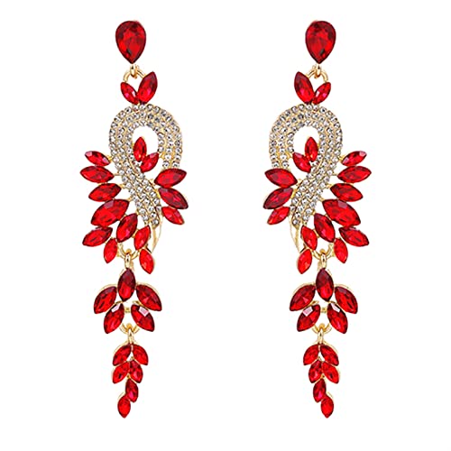 Damen Legierung Einfach Einzigartige Personalisierte Bunte Kristall Lange Ohrringe Design Schmuck von Generic