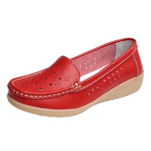 Damen-Loafer, Mokassin, lässige Schlupfschuhe, Flache Schuhe, Bequeme Lederschuhe, leichte Fahrschuhe, Krankenschwester-Arbeitsschuhe,12,40 EU von Generic