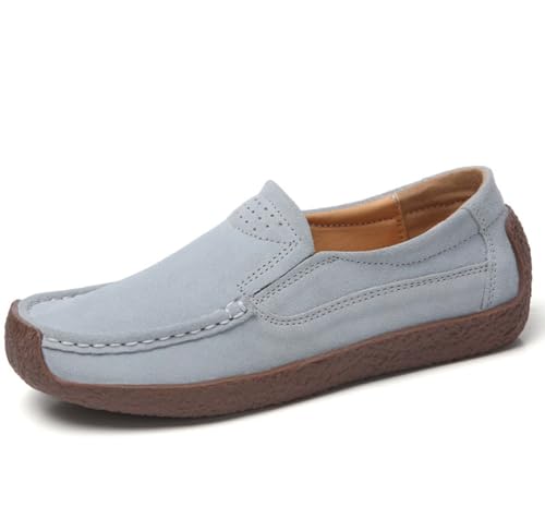 Damen-Loafer, lässig, zum Hineinschlüpfen, Bequeme Mokassins, Flache Schuhe, Bequeme Freizeit-Arbeitsschuhe,Grays 2,38 EU von Generic