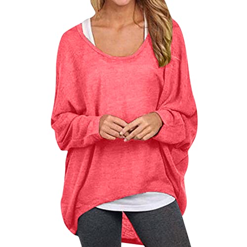 Damen Lose Asymmetrisch Jumper Sweatshirt Pullover Bluse Oberteile Oversize Tops von Generic