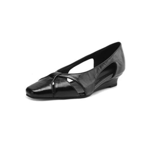 Damen Low Wedge Heel Pump Schuhe Hollow Slip-On Low Heels Kleine quadratische geschlossene Zehen Kleid Schuhe für Arbeit Business Hochzeit,Schwarz,36 EU Damen Low Wedge Heel Pump Schuhe Hollow Slip-On Low Heels Kleine quadratische geschlossene Zehen Kleid Schuhe für Arbeit Business Hochzeit,Schwarz,36 EU von Generic