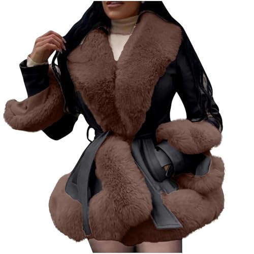 Damen-Mäntel Dicke Kunstpelzjacke Frauen Freizeitjacken Mit Taillenbund,Lange Ärmel Flauschige Winterjacke Elegance Warme Winterparka Female Winter Casual Coats 70Er Jahre Outfit Damen-Mäntel Dicke Kunstpelzjacke Frauen Freizeitjacken Mit Taillenbund,Lange Ärmel Flauschige Winterjacke Elegance Warme Winterparka Female Winter Casual Coats 70Er Jahre Outfit von Generic