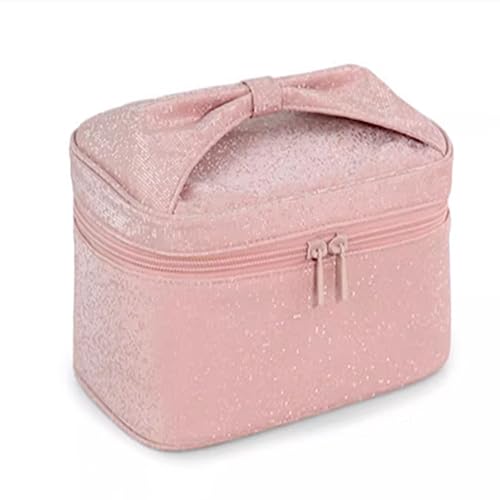 Damen-Make-up-Tasche Tragbarer Reise-Kosmetik-Organizer, Kosmetikkoffer, 2 Farben (Farbe : Pink, Size : 14x21x12.5cm) von Generic