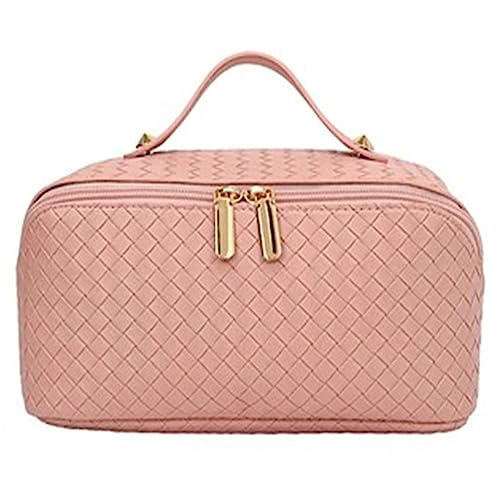 Damen-Make-up-Tasche Weibliche tragbare Reise-Toilettenartikel-Organizer-Tasche, 12 x 26 x 13 cm (Farbe : Pink, Size : 12x26x13cm) von Generic