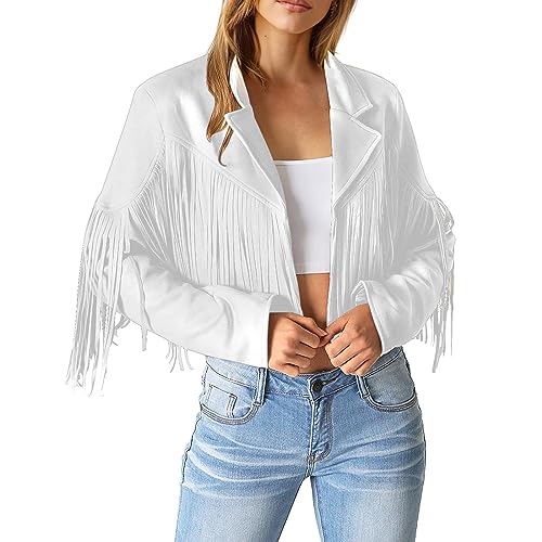 Damen Mantel Herbst Damen-Jeansjacke mit Pailletten, Fransen, gewaschenem und gepresstem Diamantmuster Jeansjacke Damen Mit Glitzer von Generic