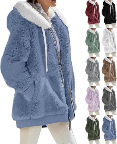 Damen Mantel Kapuzenjacke Hoodie Jacke Winterjacke Mode Kapuze Casual Einfarbig Jacken Reißverschluss Plüschjacke Fleecejacke Oberteile Langarm Sweatshirt mit Kapuze Strickjacke mit Taschen tops Damen Mantel Kapuzenjacke Hoodie Jacke Winterjacke Mode Kapuze Casual Einfarbig Jacken Reißverschluss Plüschjacke Fleecejacke Oberteile Langarm Sweatshirt mit Kapuze Strickjacke mit Taschen tops von Generic