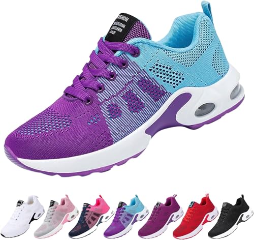 Damen Mesh Laufschuhe Turnschuhe Sportschuhe Sneaker Running Tennis Schuhe Straßenlaufschuhe Dämpfung Leichtgewichts Atmungsaktiv Walkingschuhe Outdoor Fitness von Generic