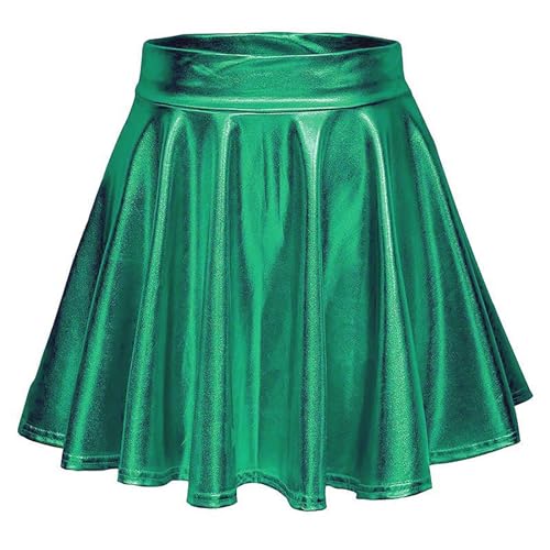 Damen Metallischer Faltenrock Mini Skater Rock PU Lederrock Sexy Hohe Taille A-Linie Silber Rock Karneval Metallic Y2K Tennisrock Tanzrock Rave Party Club Kostüme Damen Metallischer Faltenrock Mini Skater Rock PU Lederrock Sexy Hohe Taille A-Linie Silber Rock Karneval Metallic Y2K Tennisrock Tanzrock Rave Party Club Kostüme von Generic