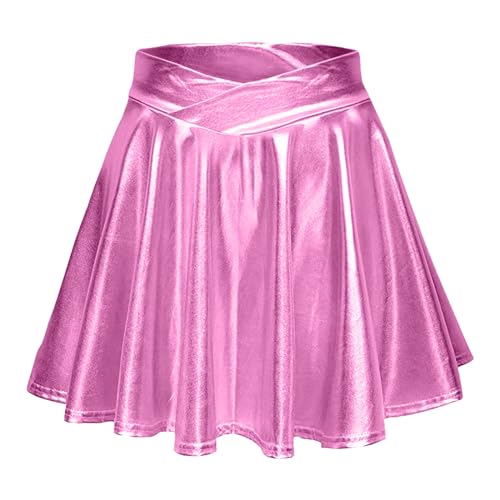 Damen Metallischer Faltenrock Mini Skater Rock PU Lederrock Sexy Hohe Taille A-Linie Silber Rock Karneval Metallic Y2K Tennisrock Tanzrock Rave Party Club Kostüme Damen Metallischer Faltenrock Mini Skater Rock PU Lederrock Sexy Hohe Taille A-Linie Silber Rock Karneval Metallic Y2K Tennisrock Tanzrock Rave Party Club Kostüme von Generic