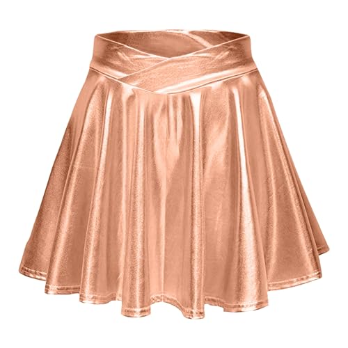 Damen Metallischer Faltenrock Mini Skater Rock PU Lederrock Sexy Hohe Taille A-Linie Silber Rock Karneval Metallic Y2K Tennisrock Tanzrock Rave Party Club Kostüme Damen Metallischer Faltenrock Mini Skater Rock PU Lederrock Sexy Hohe Taille A-Linie Silber Rock Karneval Metallic Y2K Tennisrock Tanzrock Rave Party Club Kostüme von Generic
