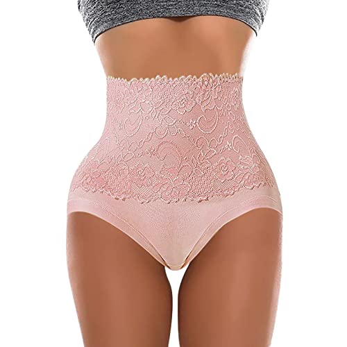 Damen Miederslip Stark Formend Bauch Weg Shaping String Push-Up Spitze Taillenslip Atmungsaktiv Miederhose Shaping Formslip sexy Unterhose Shapewear High Waist Miederhose Body Shaper (Rosa, 6XL) von Generic