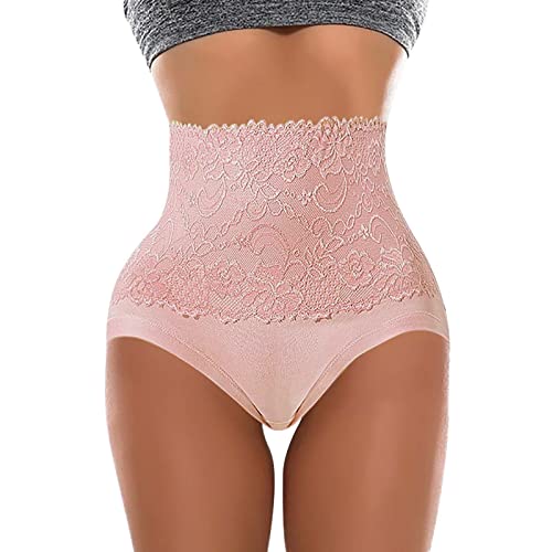 Damen Miederslip Stark Formend Bauch Weg Shaping String Push-Up Spitze Taillenslip Atmungsaktiv Miederhose Shaping Formslip sexy Unterhose Shapewear High Waist Miederhose Body Shaper (Rosa, XL) von Generic